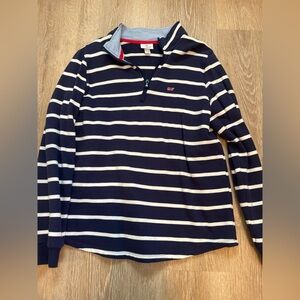Vineyard Vines for Target pullover quarter zip blue white stripe print small